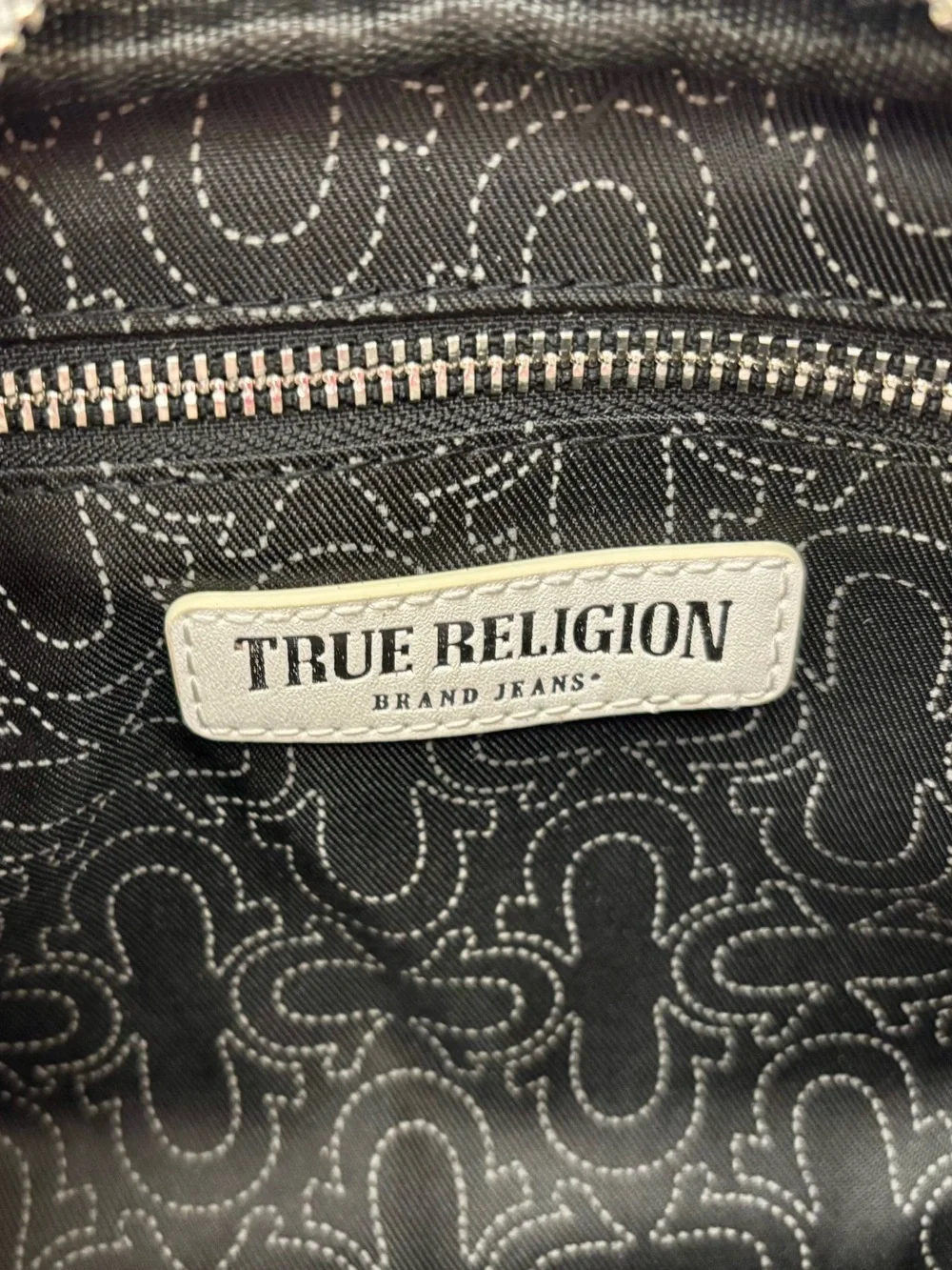 True Religion Bombe Logo Satchel Handbag with Charm